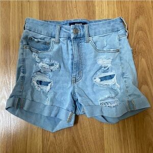 Aero Light Blue Ripped Jean Shorts for Women
